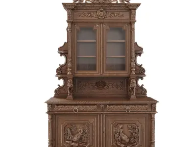 Medieval sideboard cabinet 3D model