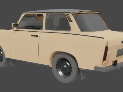 Trabant 601 low poly Low-poly 3D model