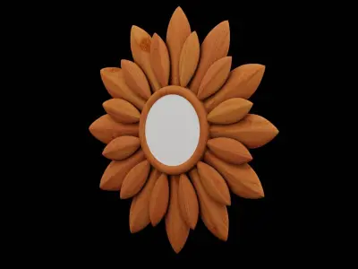 Flowered Mirror Design Low-poly 3D model