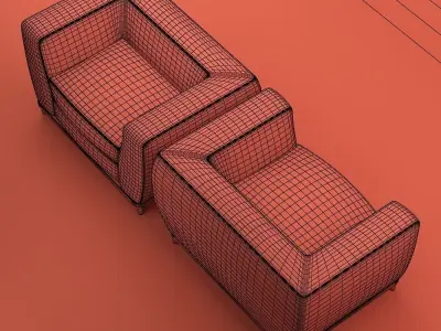 Velvet Armchair 3D model