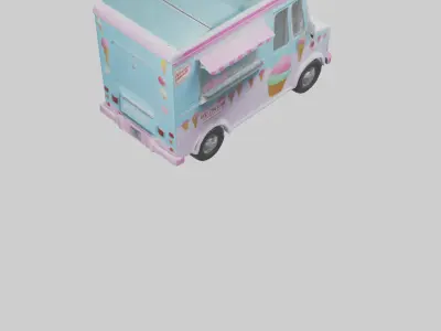Ice Cream Truck model Low-poly 3D model