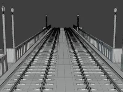 Railway viaduct PBR II 3D model