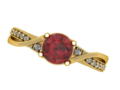 Ruby Pave Trellis Ring 3D print model