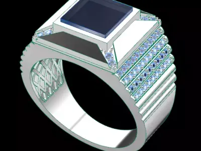 man jewelry luxury ring  3D print model
