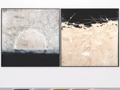 Art Frams 69- Rayas Ocre And Sol Blanco 3D model