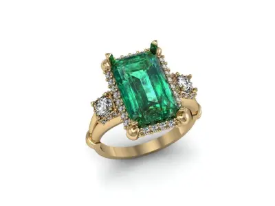 Emerald ring 3D print model order