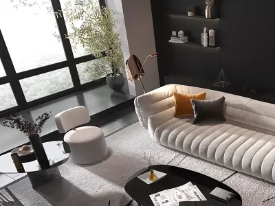 Modern room living 3D model