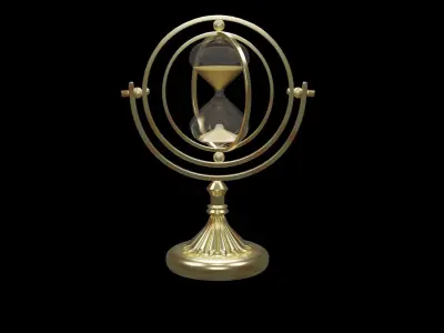 Hourglass golden Free 3D model