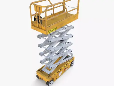 Animated Electric Scissor Lift v2 Low-poly 3D model