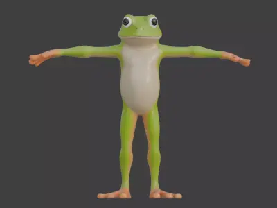 Frog for game with Mixamo rigging 3D model