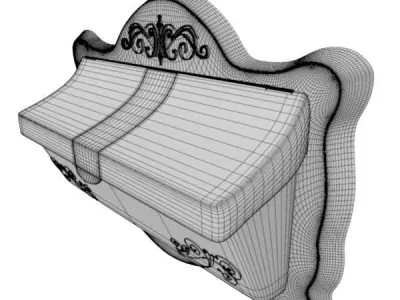 Mailbox toilet paper holder with ornate design 3D model