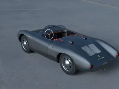 Porsche 550 Spyder gray HDRI 3D model