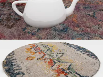 Round Rug Set 51 3D model