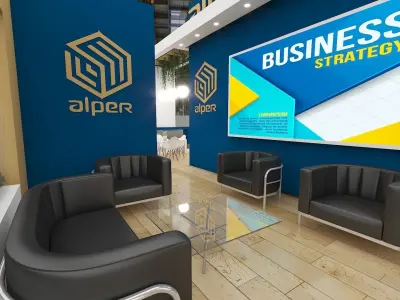 exhibition design Low-poly 3D model