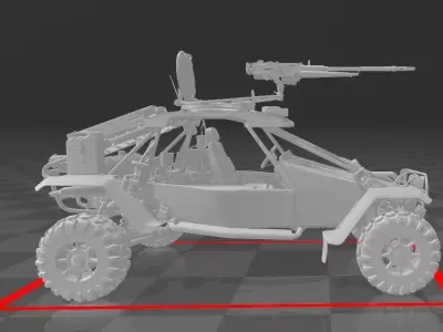 Military Buggy  Tactical Off-Road Vehicle  High Quality 3D Model 3D model