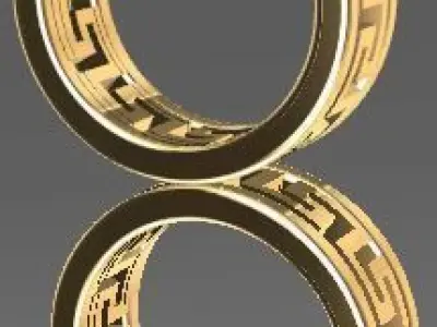 Patterned Ring 3D model Texture 3D print model 3D print model