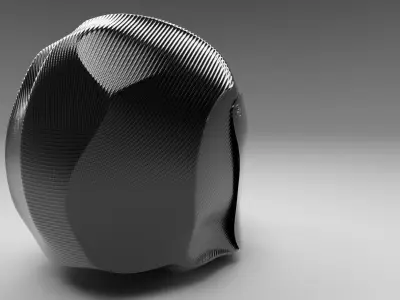 Helmet carbon fiber Low-poly 3D model