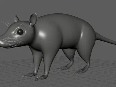 Rat Realistic Lowpoly Low-poly 3D model