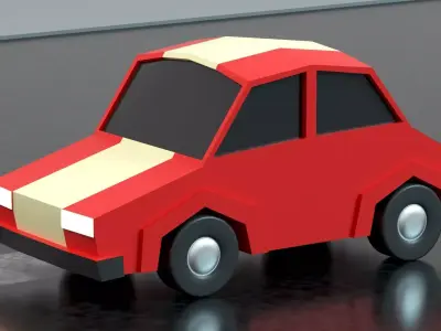 Low Poly Game Ready Car Low-poly 3D model