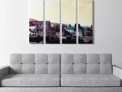 3D Printed Canvas - Old City Low-poly 3D model