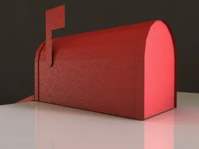 lowpoly mailbox mail box Low-poly 3D model