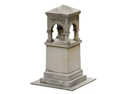 Stone Cross Monument Scan Low-poly 3D model