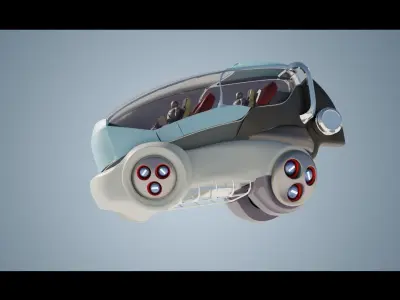 Simplistic Flying Vehicle 22 Low-poly 3D model