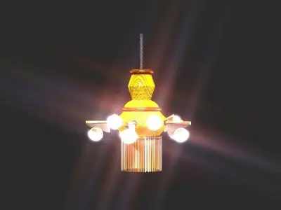 Classic golden pot Chandelier  Low-poly 3D model