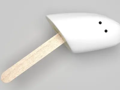 Ghost Banana Cake Pop 3D model