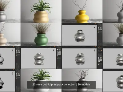 20 vase pot 3d print pack collection