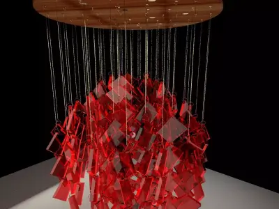 Chinese red lantern  3D model 19