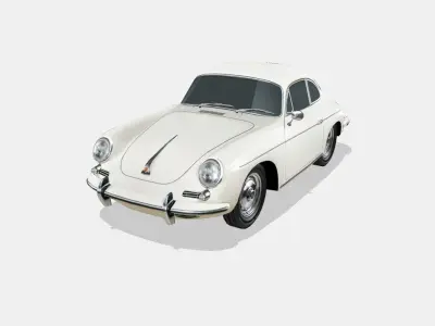 Porsche 356 B Low-poly 3D model