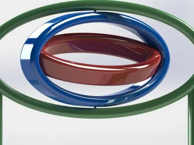 connector 4 ring Free 3D model