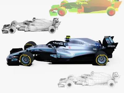 Mercedes AMG F1 W09 EQ Power Low-poly 3D model