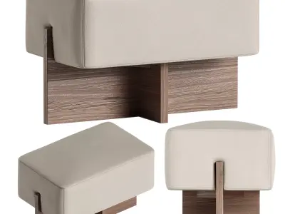 THE TUCK OTTOMAN BY RAY BOOTH 3D model