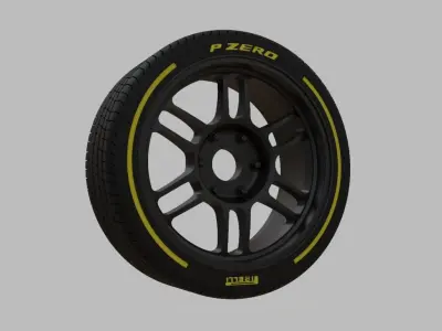 Miniature Enkei RPT1 Rim and Tire - 3D Print - No Textures 3D print model