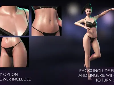 Streetwear Girl 2-8 - Casual Wear Girls Pack 3 Game-Ready Low-poly 3D model