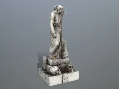 Statue 5 aphrodite Low-poly 3D model