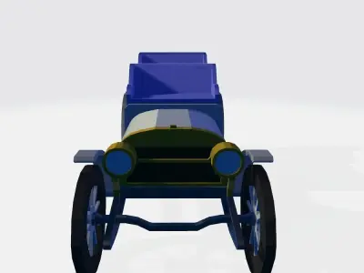 Small 1900s Passenger Car Free low-poly 3D model