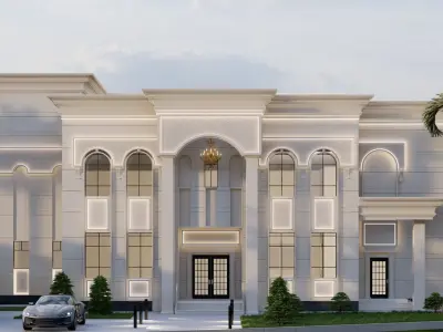 villa neoclassical   Low-poly 3D model