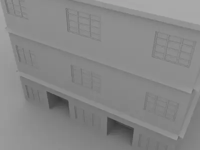 building 3 low poly three story 3D model