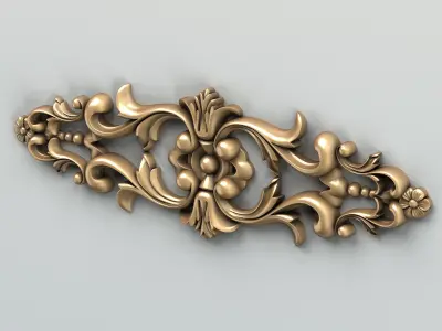 Carved decor horizontal 005 3D model