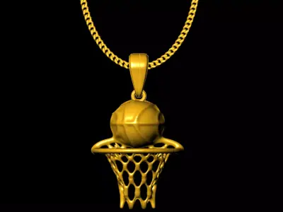 basketball pendant charms - one inch pendant 3D print model