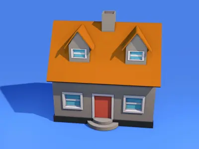 Cartoon House Low-poly 3D model buy