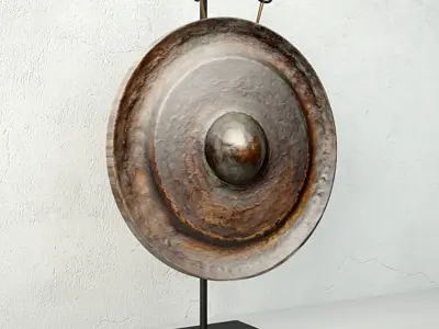 19th Century Laos Bronze Gong 5 3D model