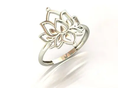 flower ring 3D print model