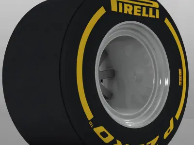W06 Soft rear tyre Low-poly 3D model