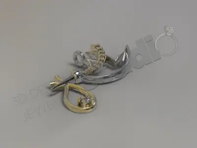 Luxury art pelican gem multi part model 3D print model