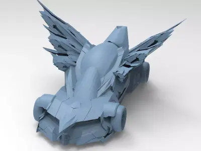 Cyberpunk mad max car wide 3D model