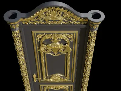 3D Door ornate gold 3D model